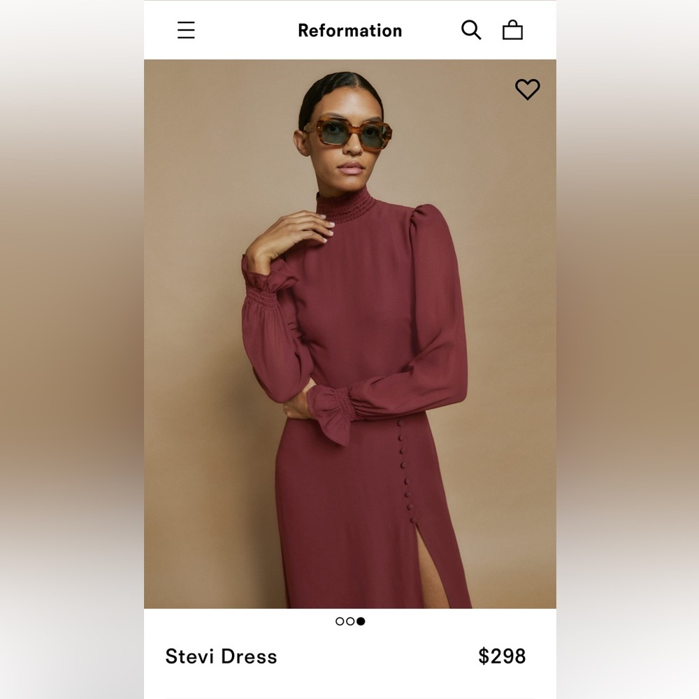 Reformation Stevi dress in Plum